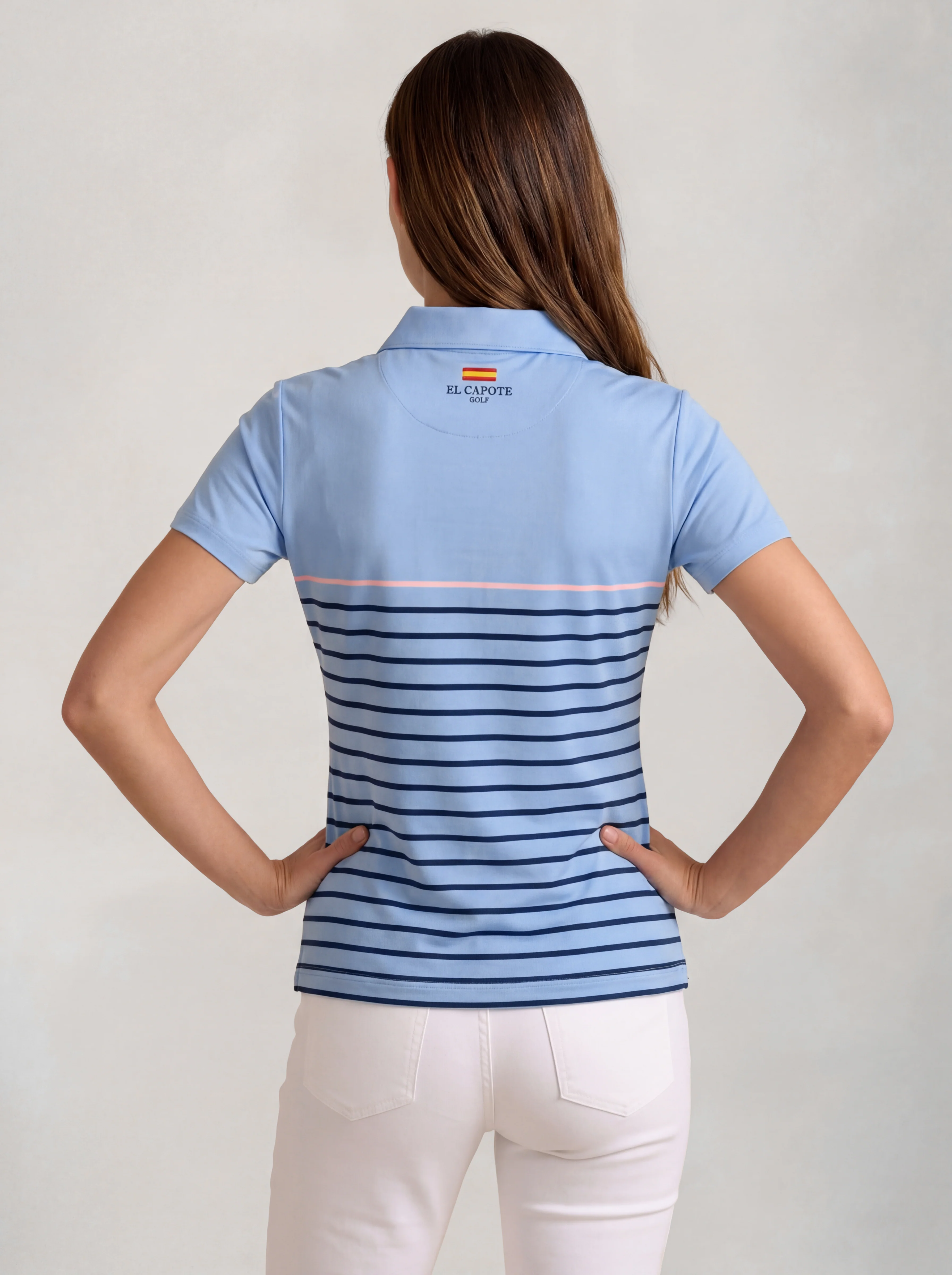 Polo Celeste Rayas Ultraligero Mujer - Image 3