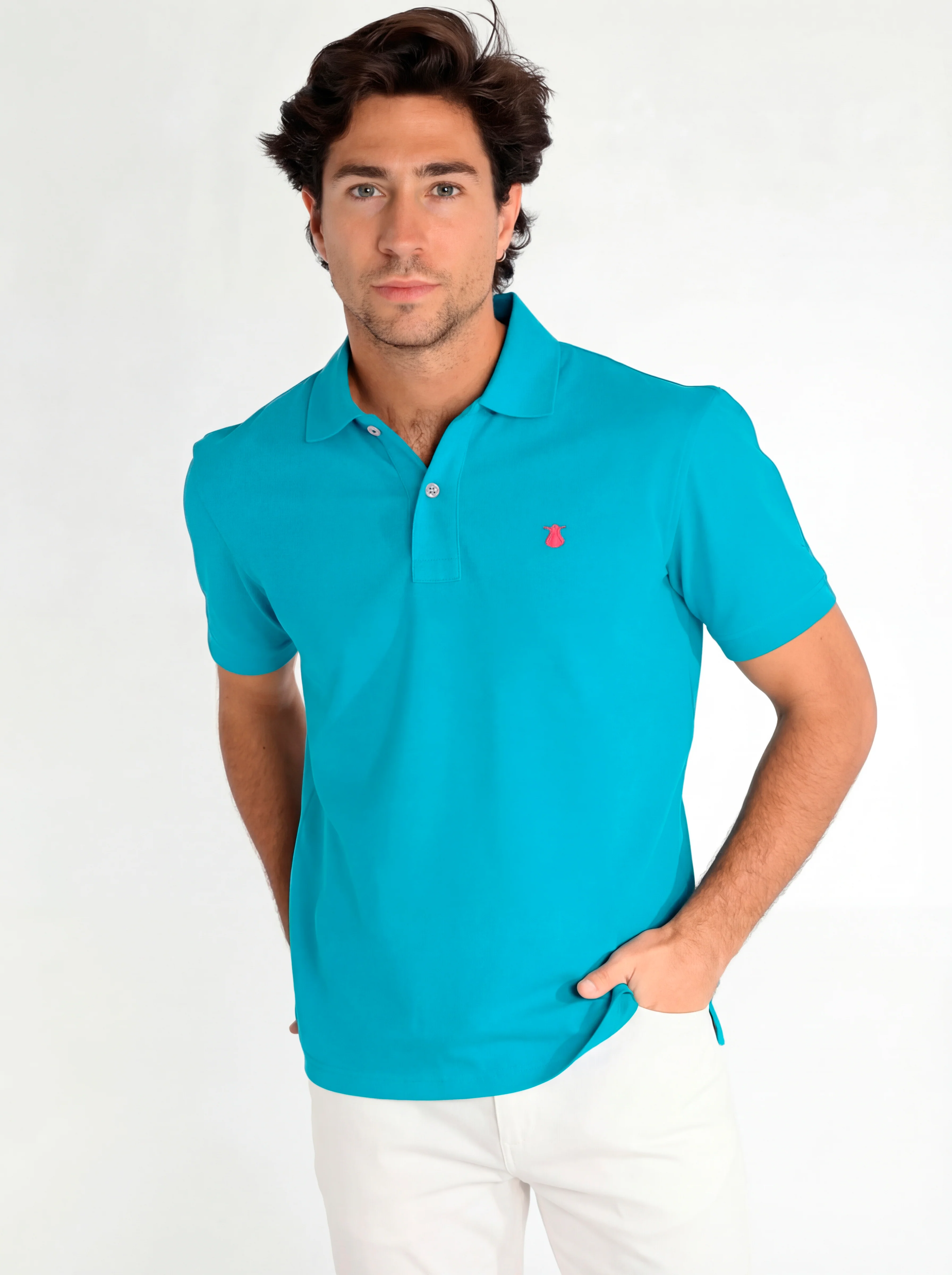 Polo Classic Azul Turquesa Hombre