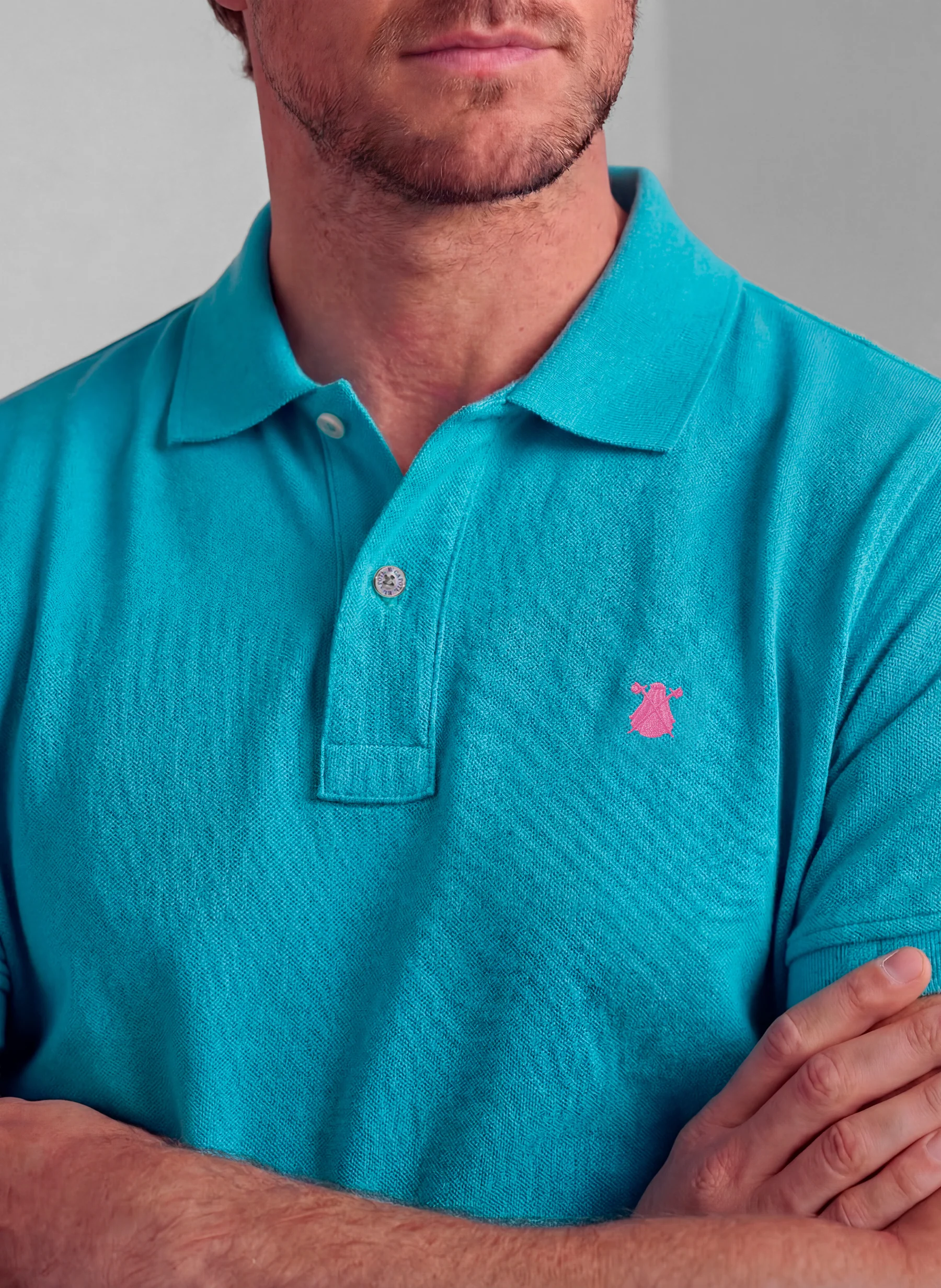 Polo Classic Azul Turquesa Hombre - Image 3