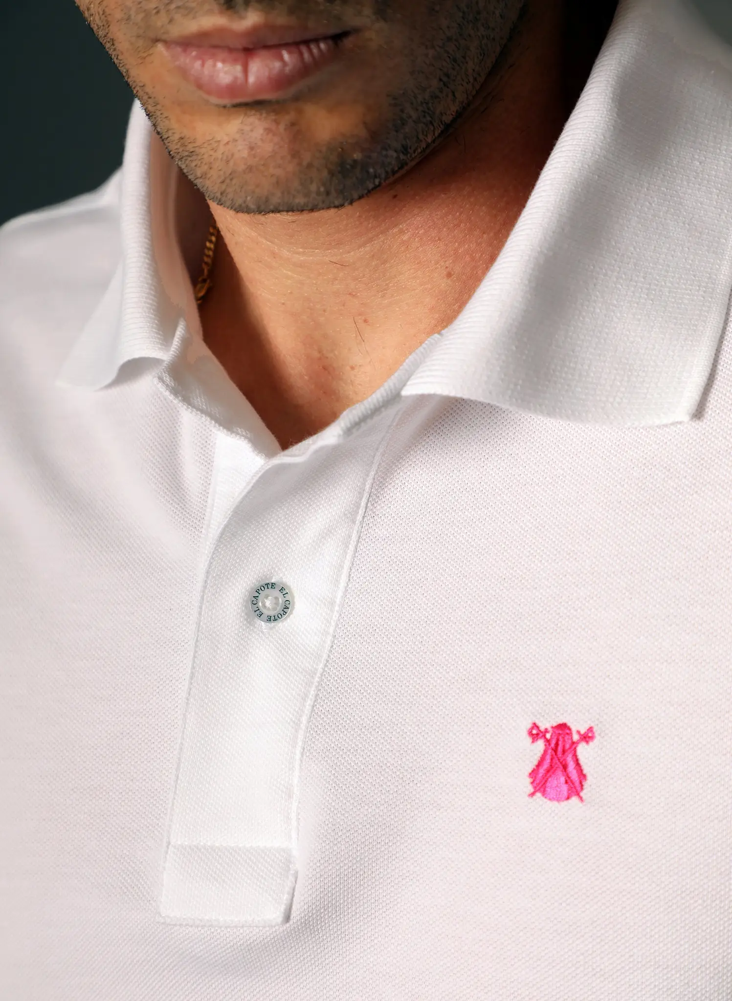 Polo Classic Blanco Logo Rosa Capote Hombre - Image 3