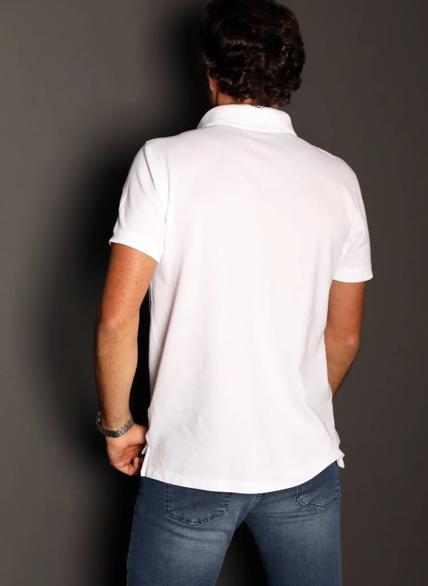 Polo Classic Blanco Logo Rosa Capote Hombre - Image 4