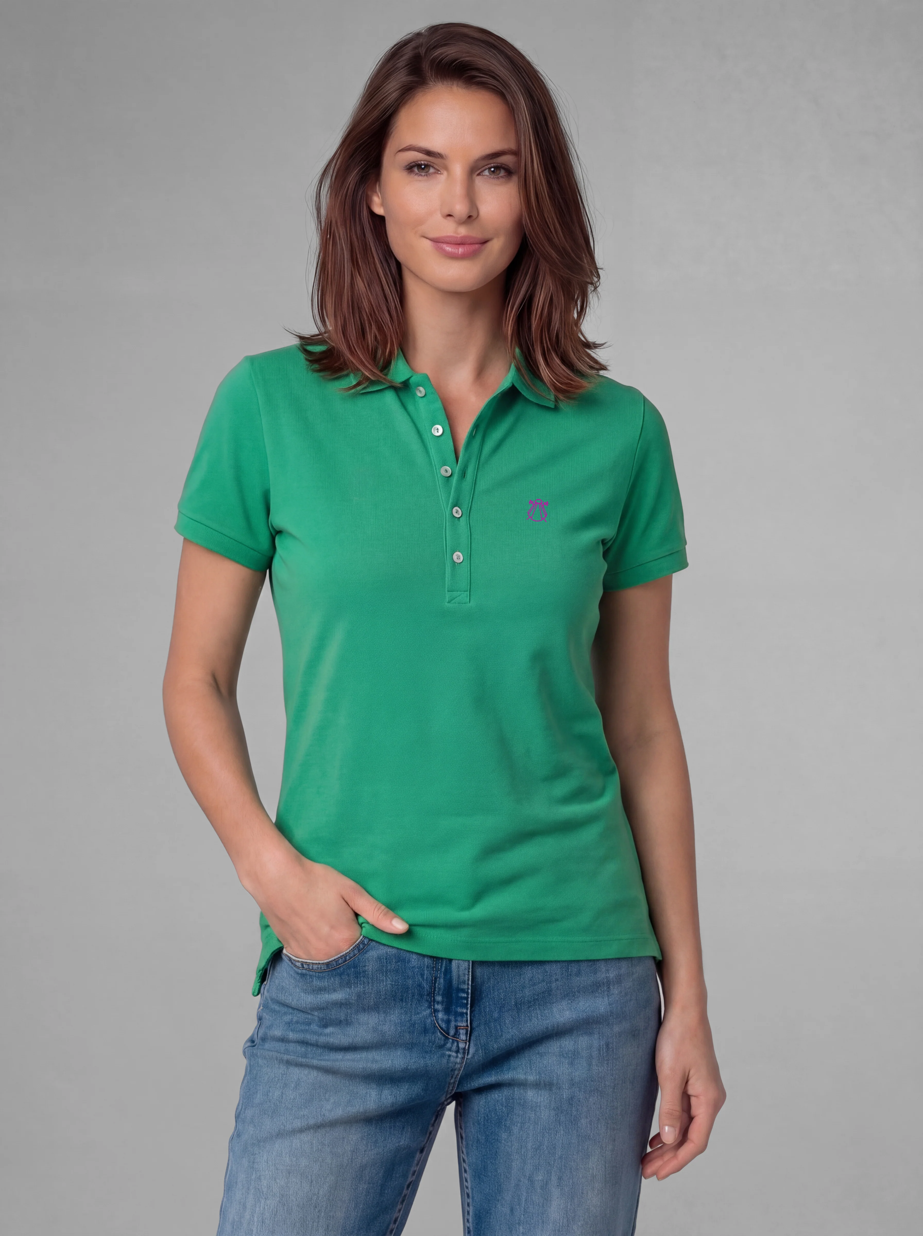 Polo Classic Verde Aguamarina Mujer