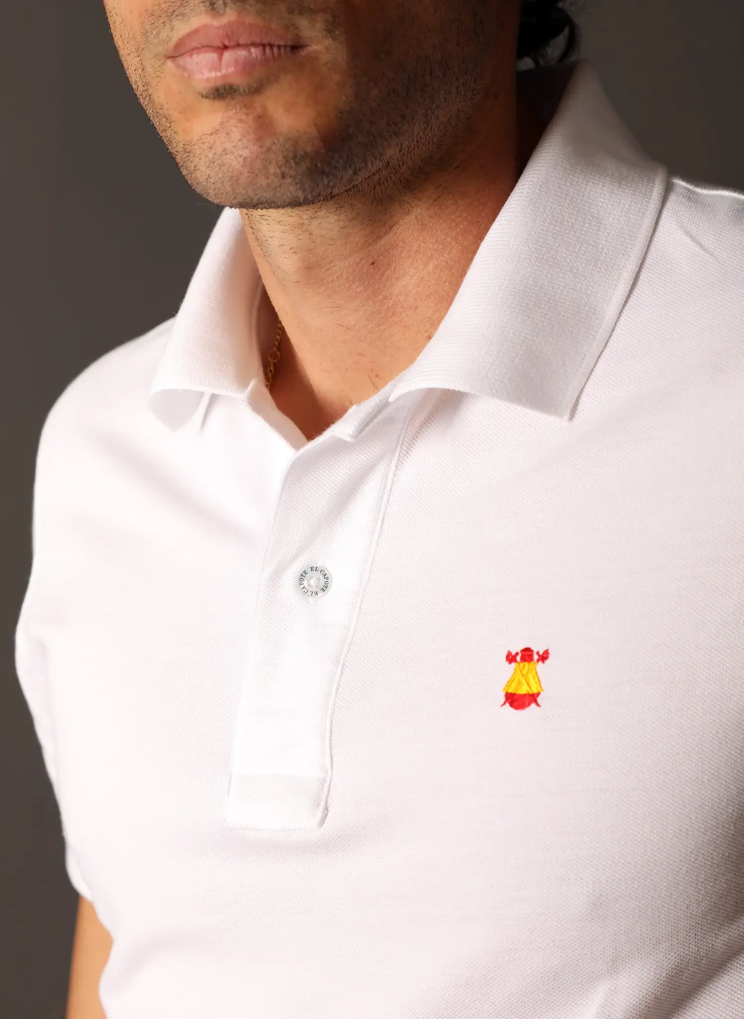 Polo Blanco Capote España Hombre - Image 3