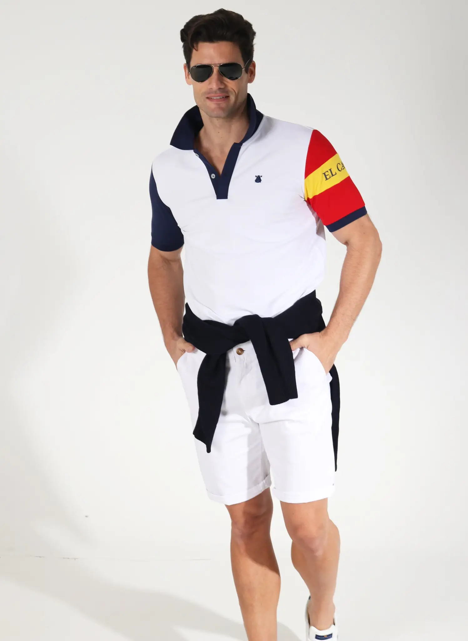 Polo Blanco Manga España Hombre - Image 2