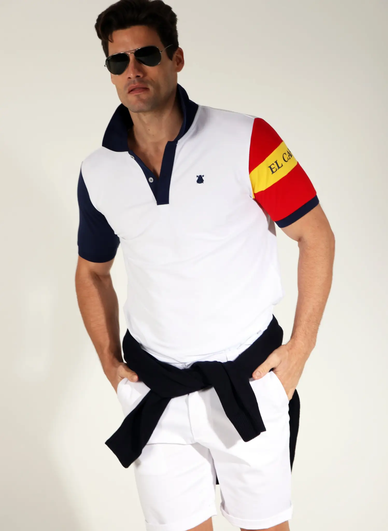 Polo Blanco Manga España Hombre - Image 4
