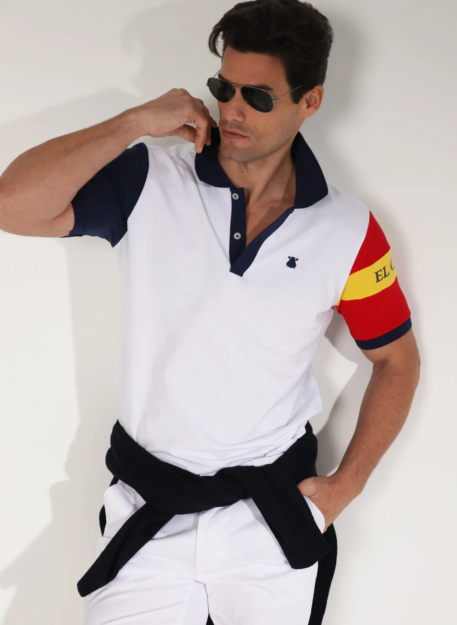Polo Blanco Manga España Hombre - Image 5