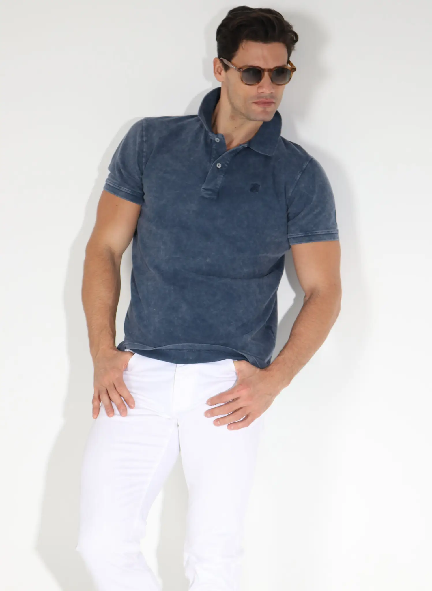 Polo Tinte en Prenda Azul Hombre - Image 3