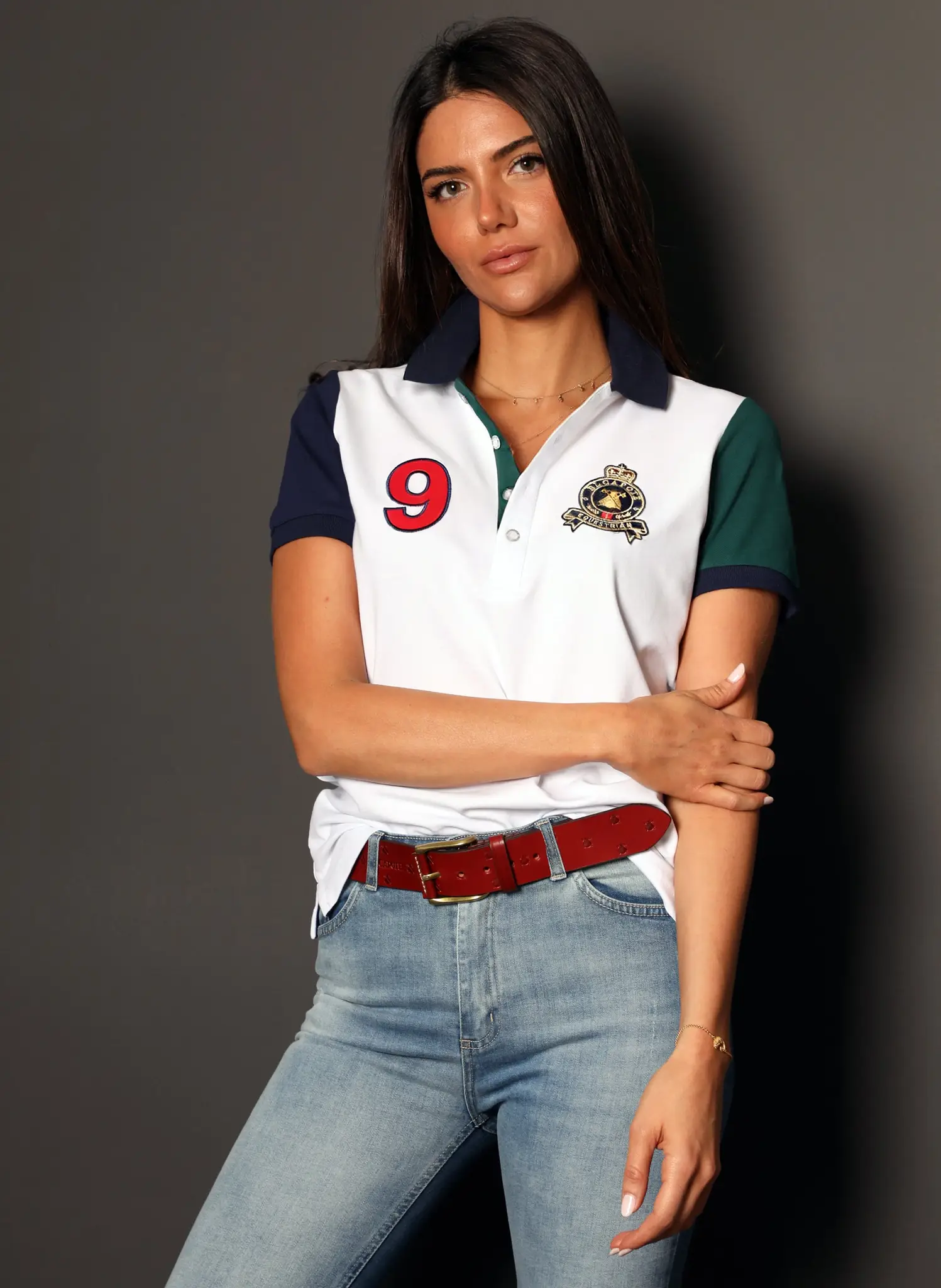 Polo Manga Bicolor Mujer