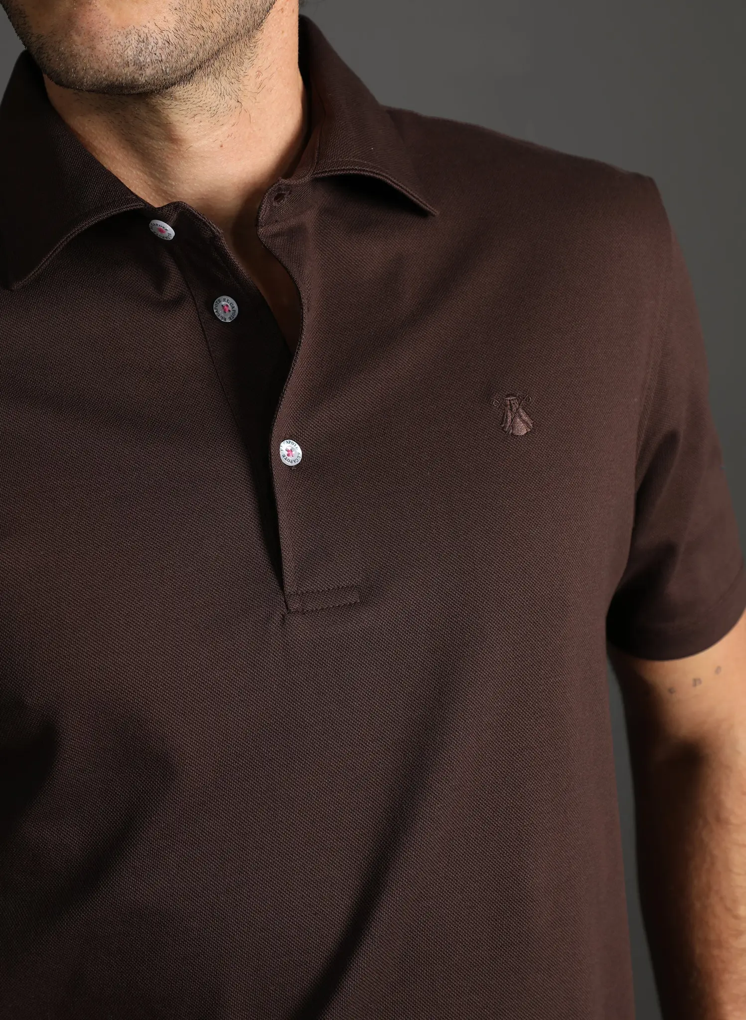 Polo Marrón Mercerizado Hombre - Image 4