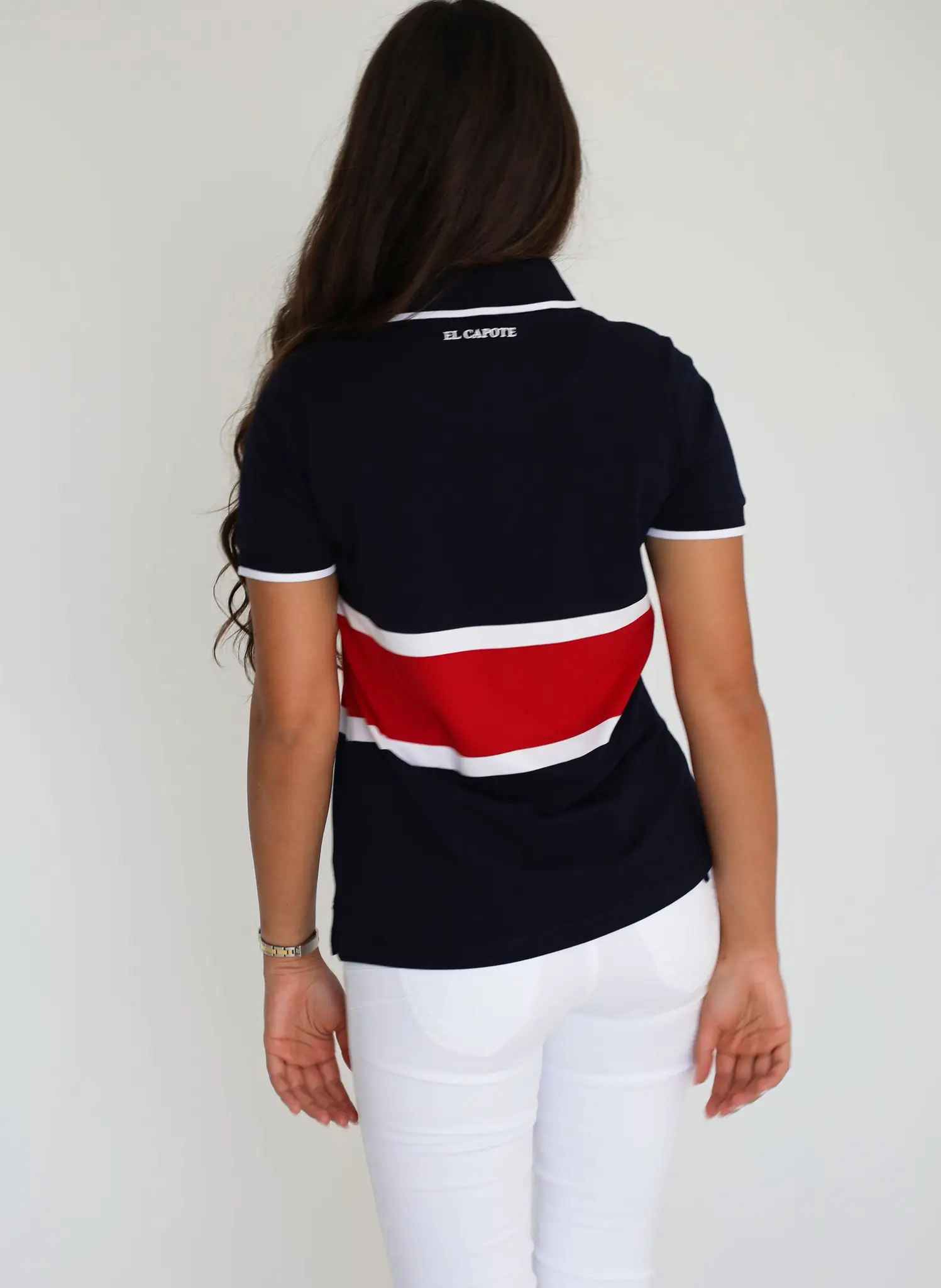 Polo Marino Franja Roja Mujer - Image 4