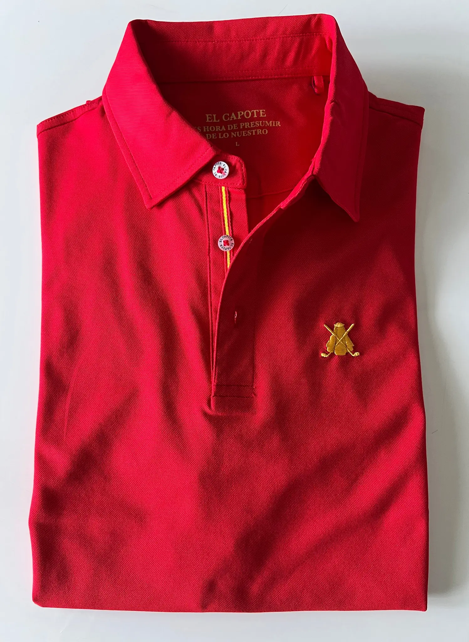 Polo Rojo España Tejido Técnico Hombre - Image 3