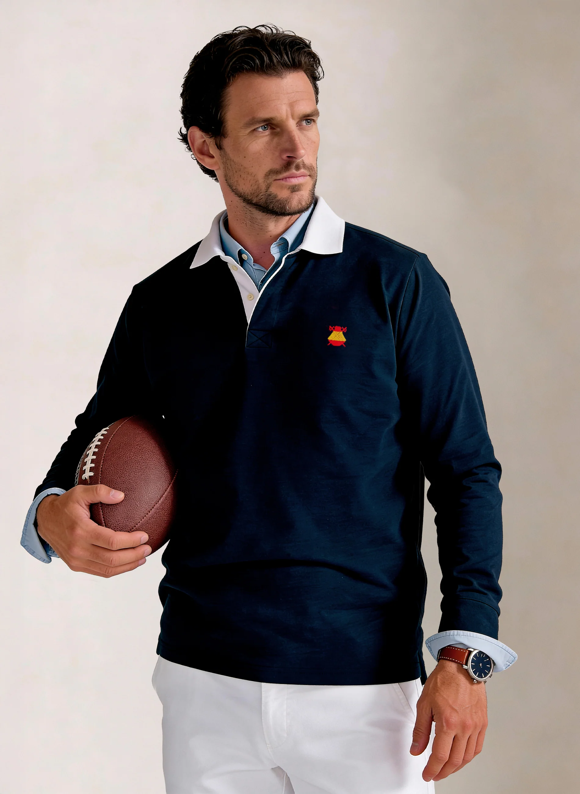 Polo Rugby Azul España Hombre