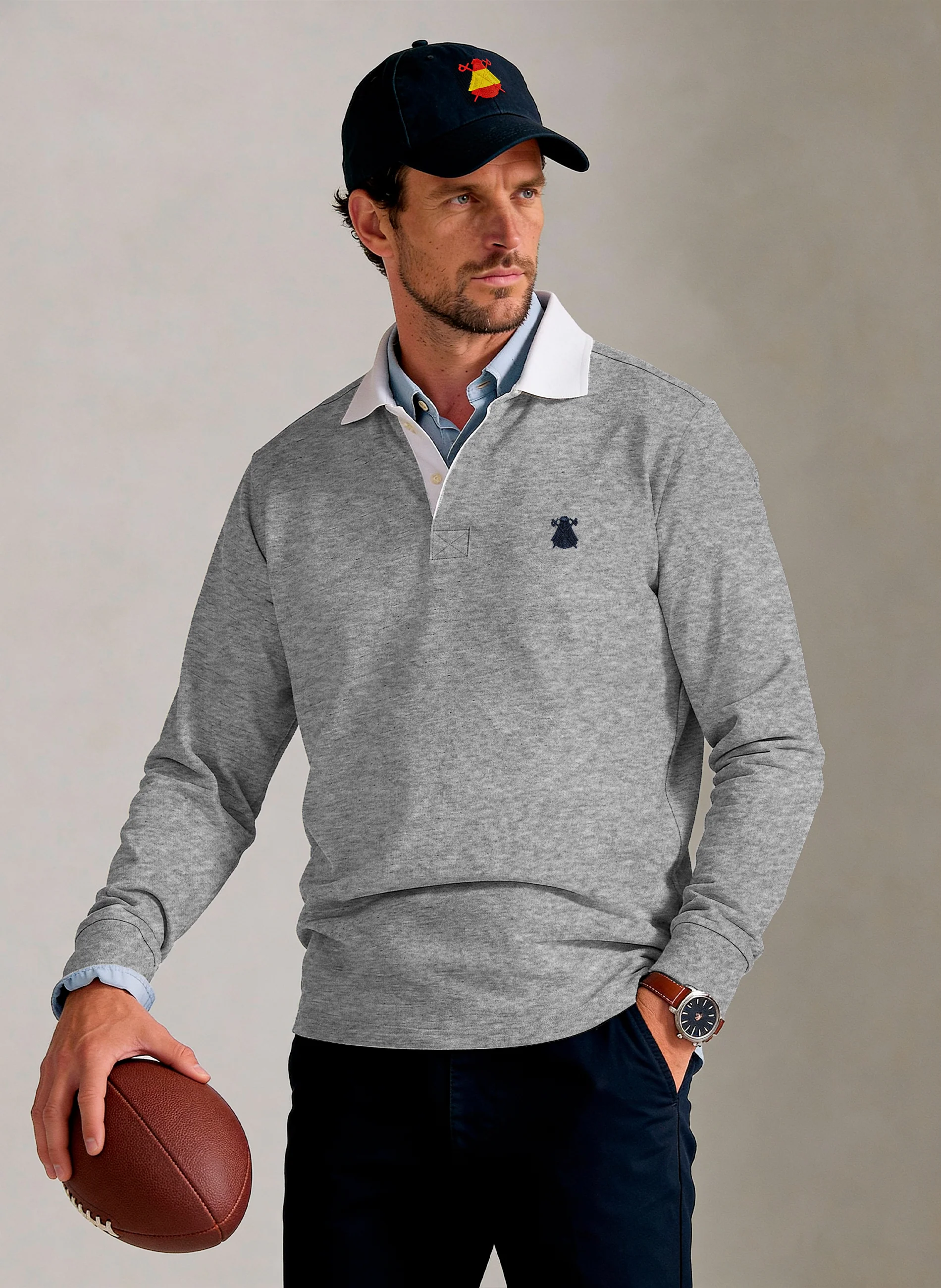 Polo Rugby Gris Hombre
