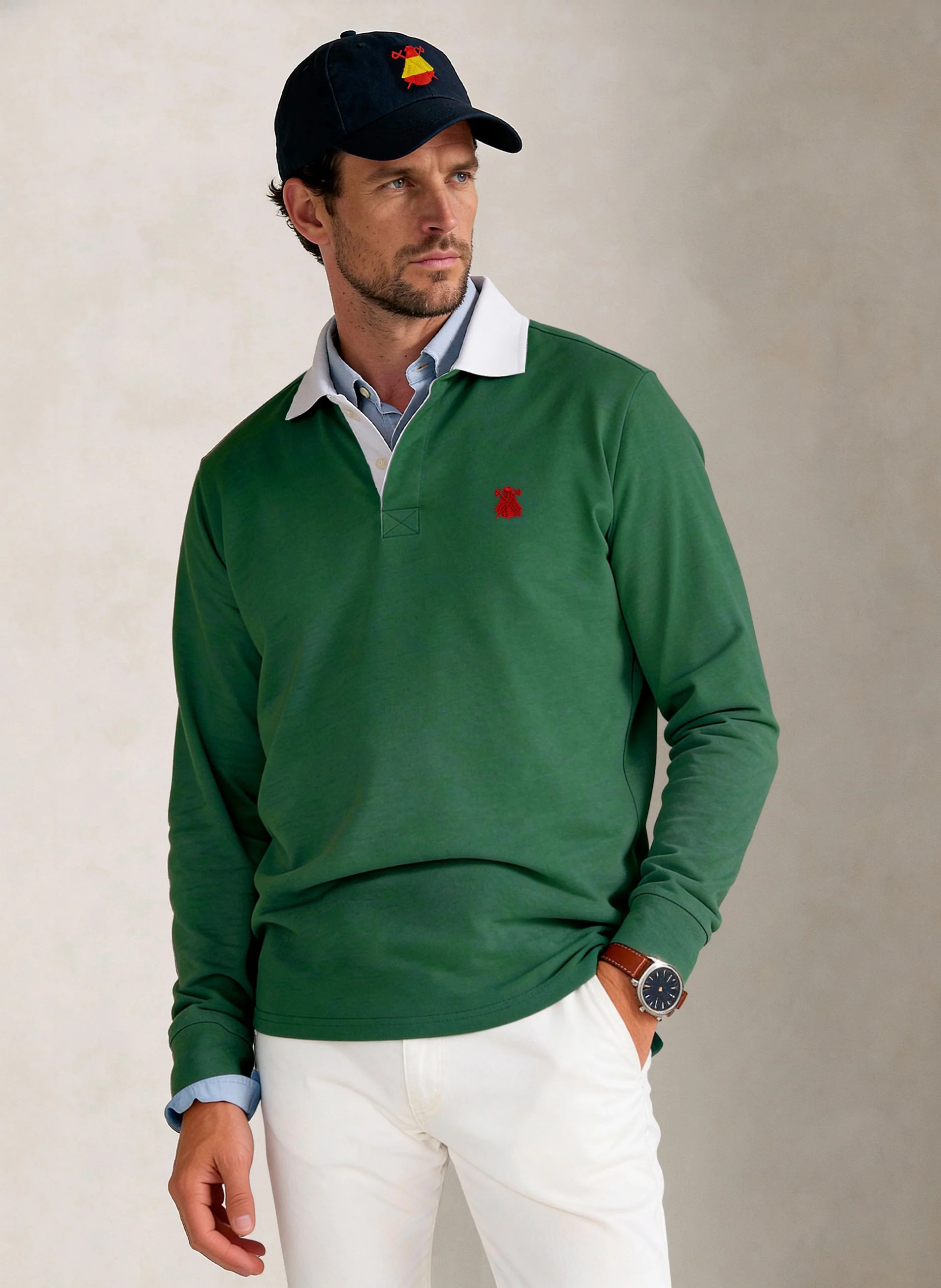 Polo Rugby Verde Hombre