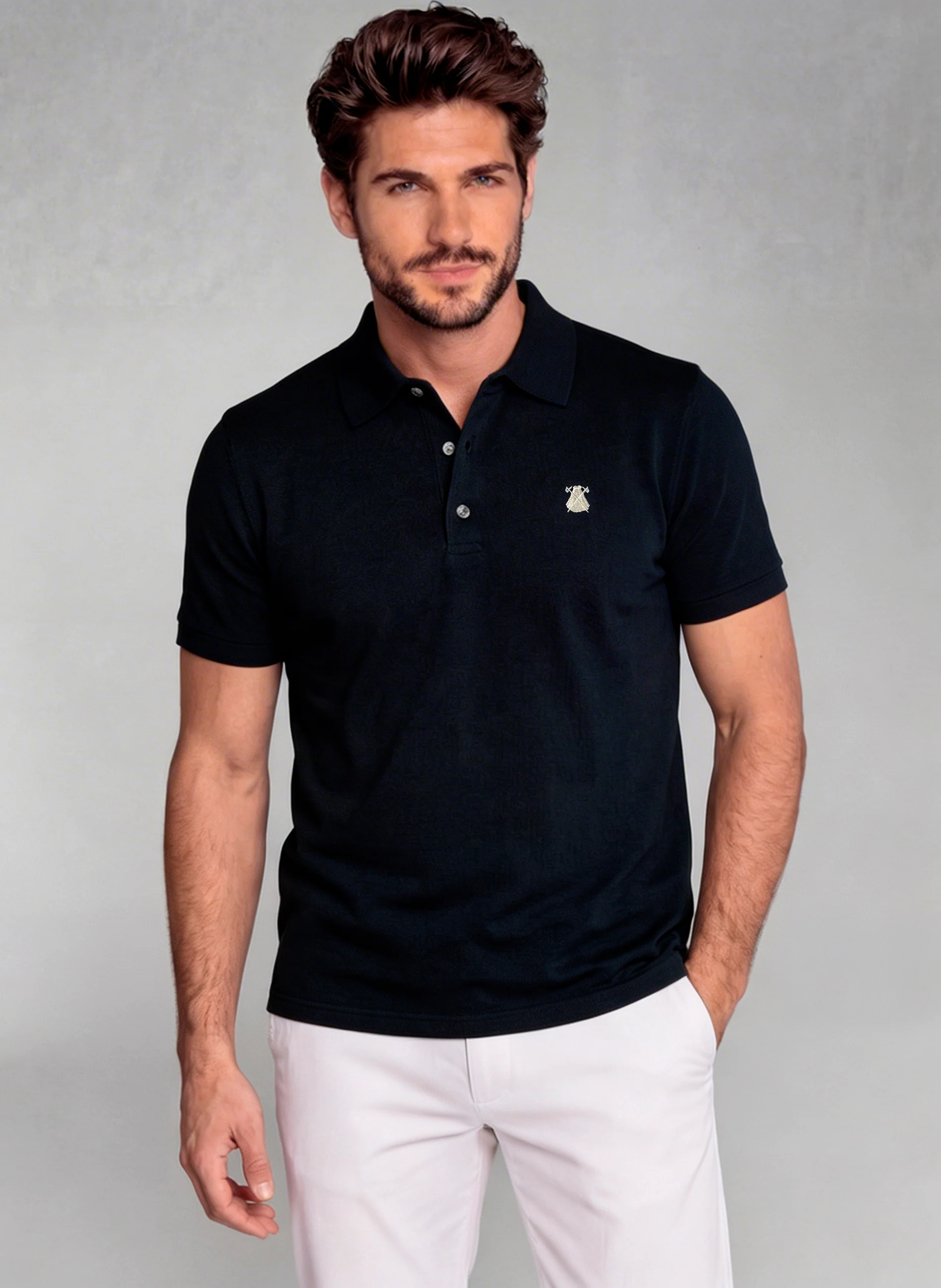 Polo Marino de Punto Manga Corta Hombre