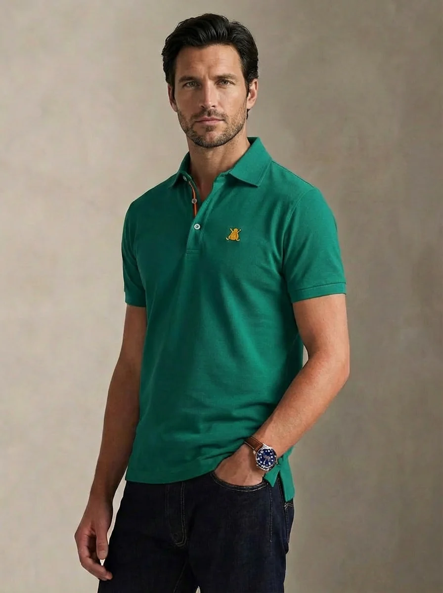 Polo Verde España Tejido Técnico Hombre - Image 3