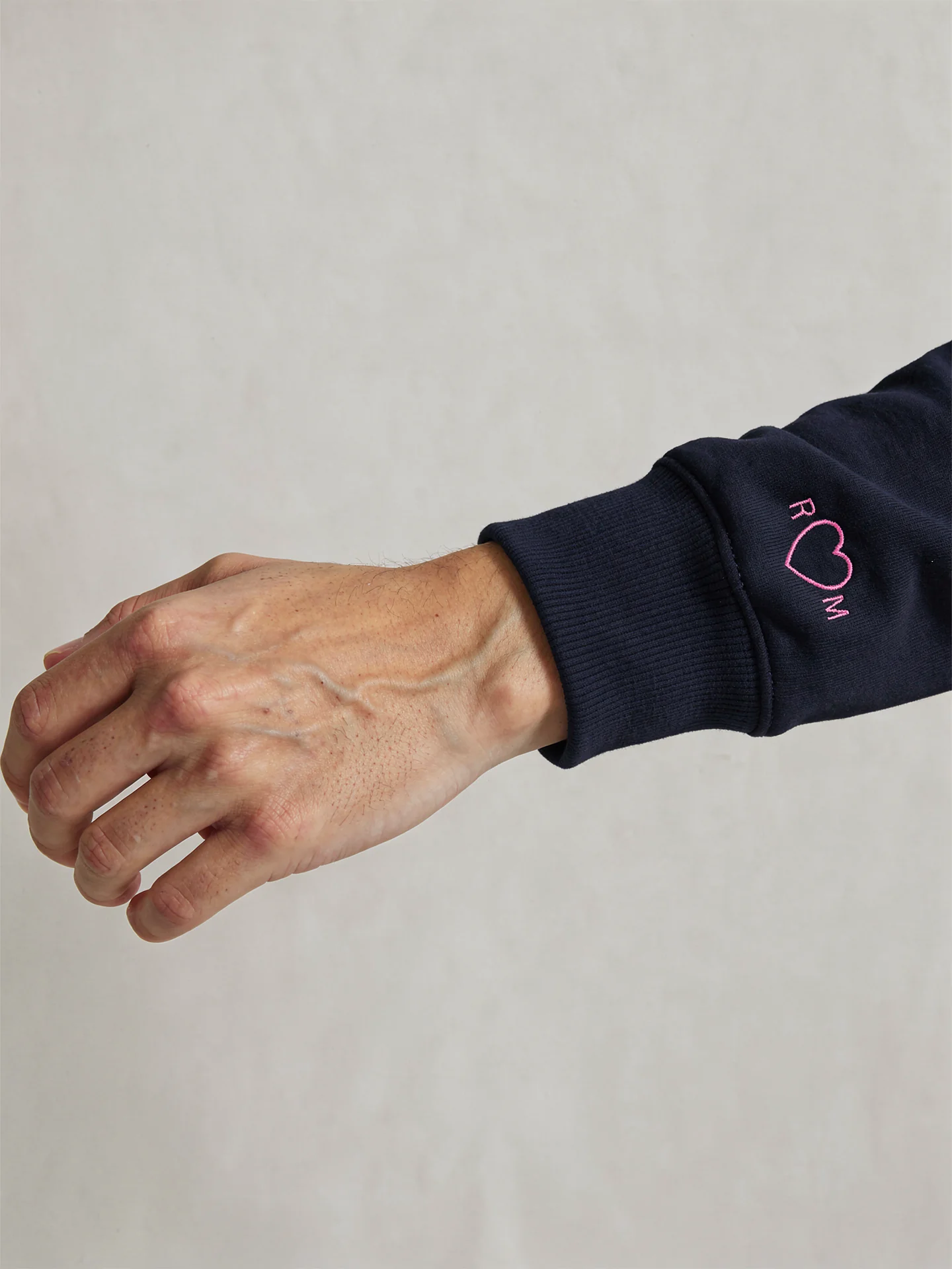 Sudadera Capucha Azul Marino Capote Rosa Hombre - Image 3