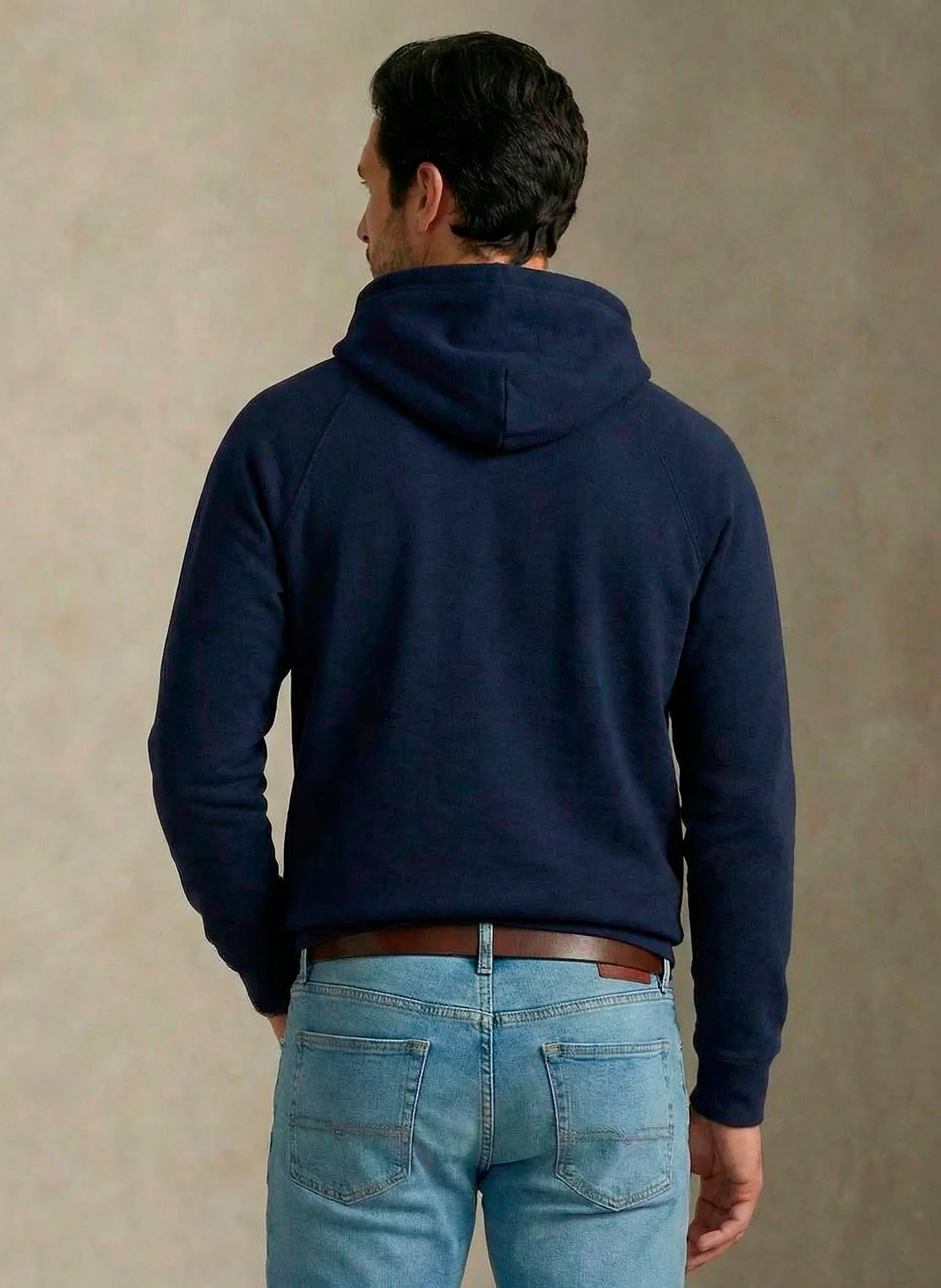 Sudadera Capucha Azul Marino Capote Rosa Hombre - Image 5