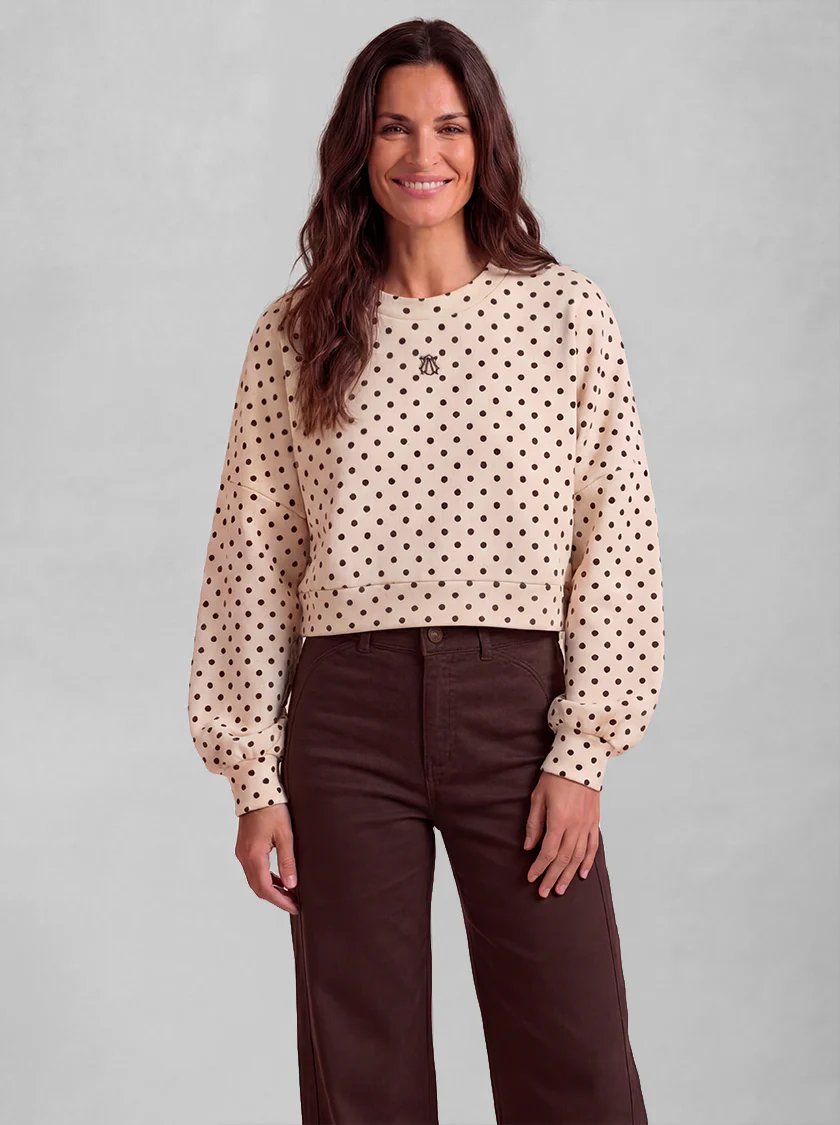 Sudadera Beige Lunares Negros Mujer - Image 3