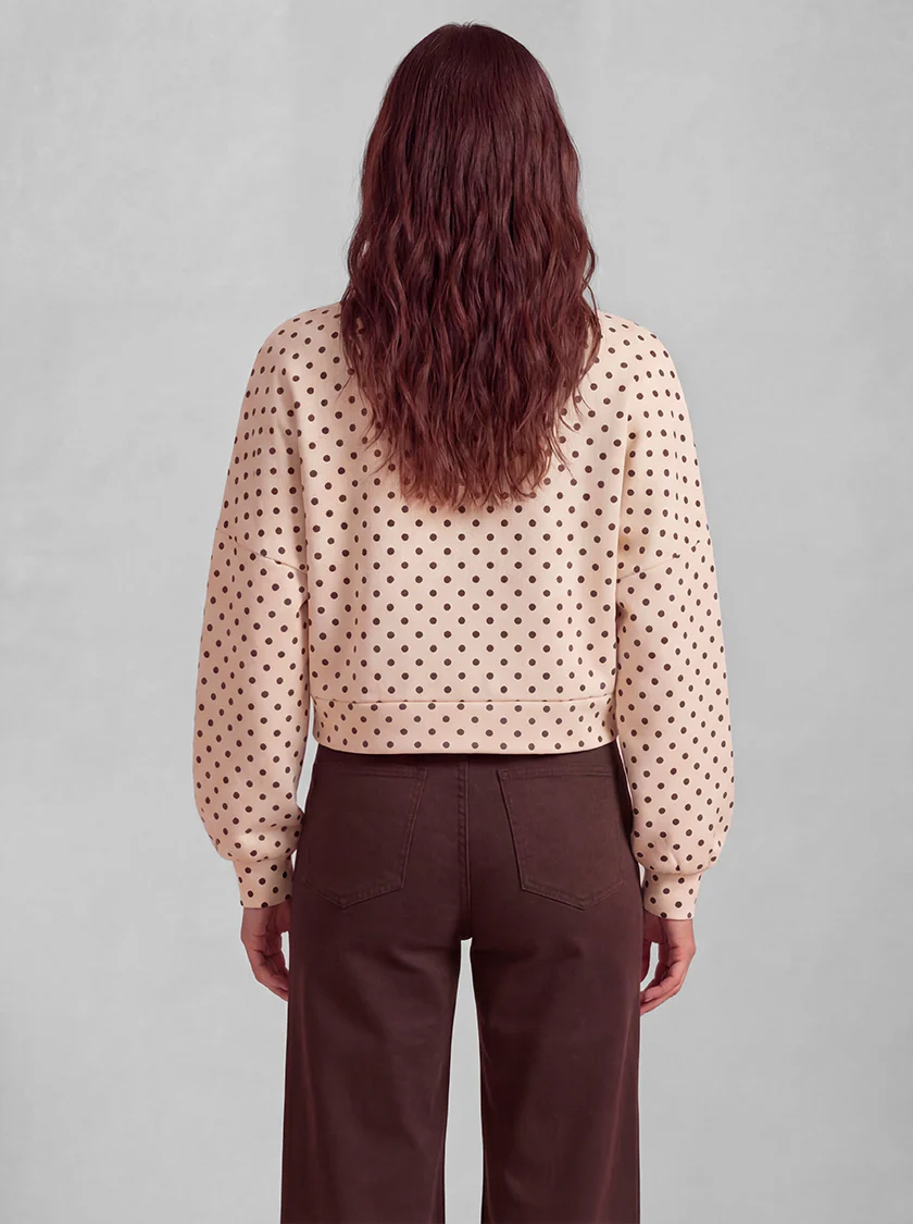 Sudadera Beige Lunares Negros Mujer - Image 4
