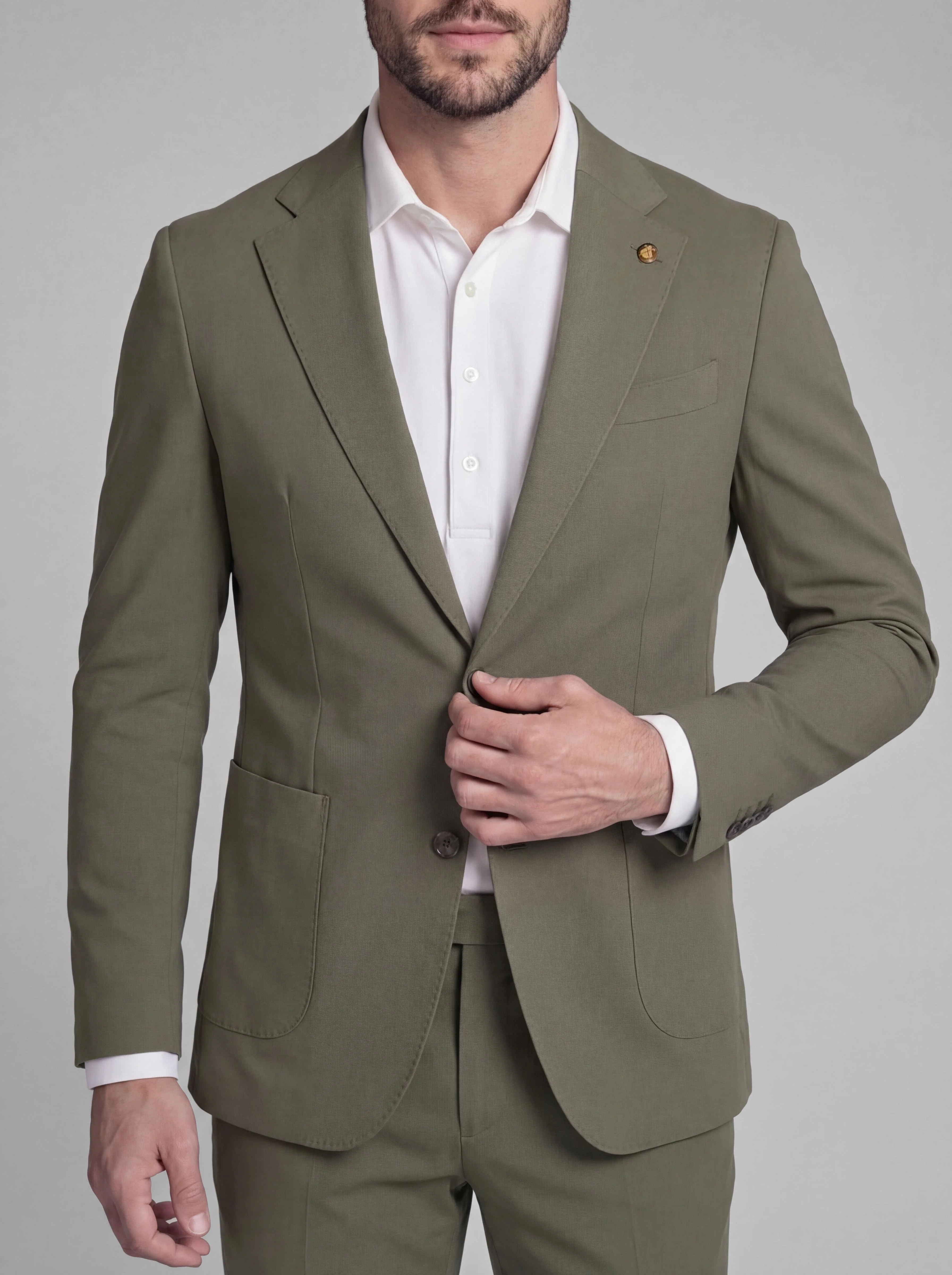 Traje Verde Kaki Técnico Elástico Hombre - Image 3