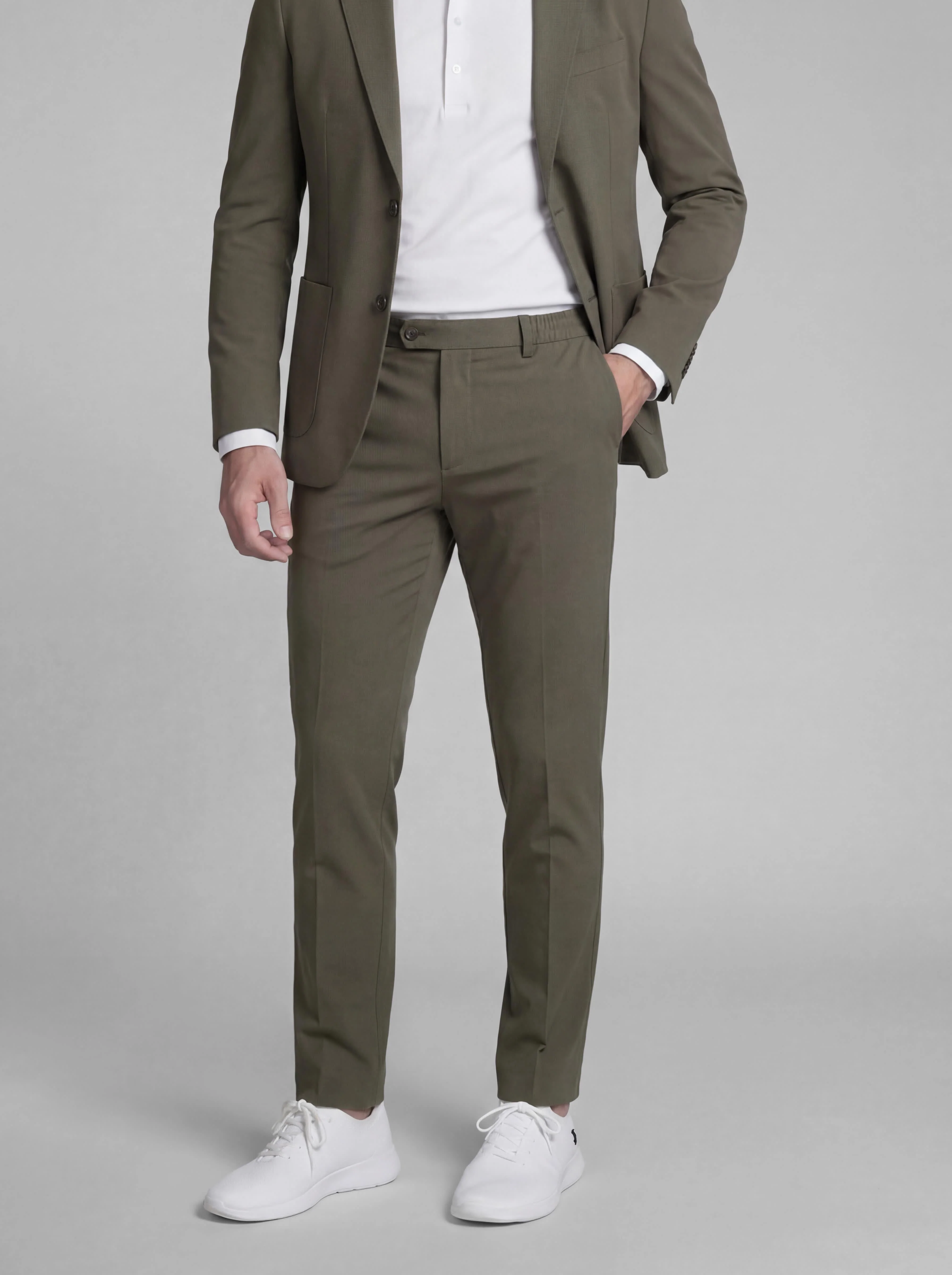 Traje Verde Kaki Técnico Elástico Hombre - Image 4