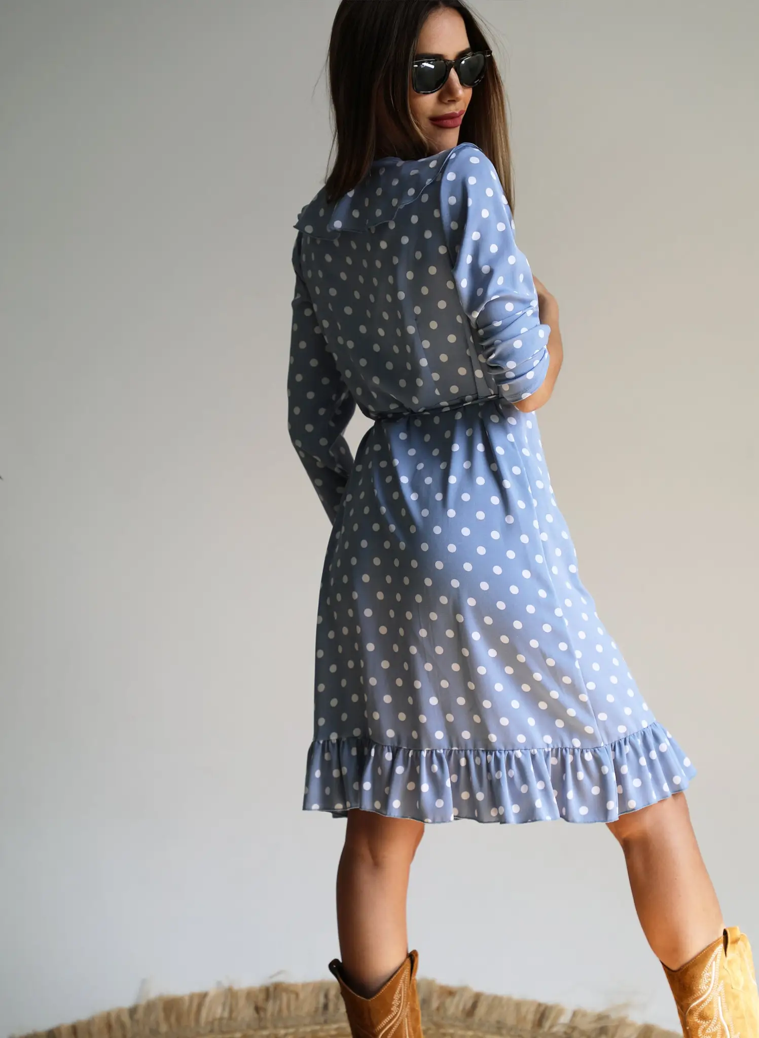 Vestido Azul Lunares Blancos Mujer - Image 5