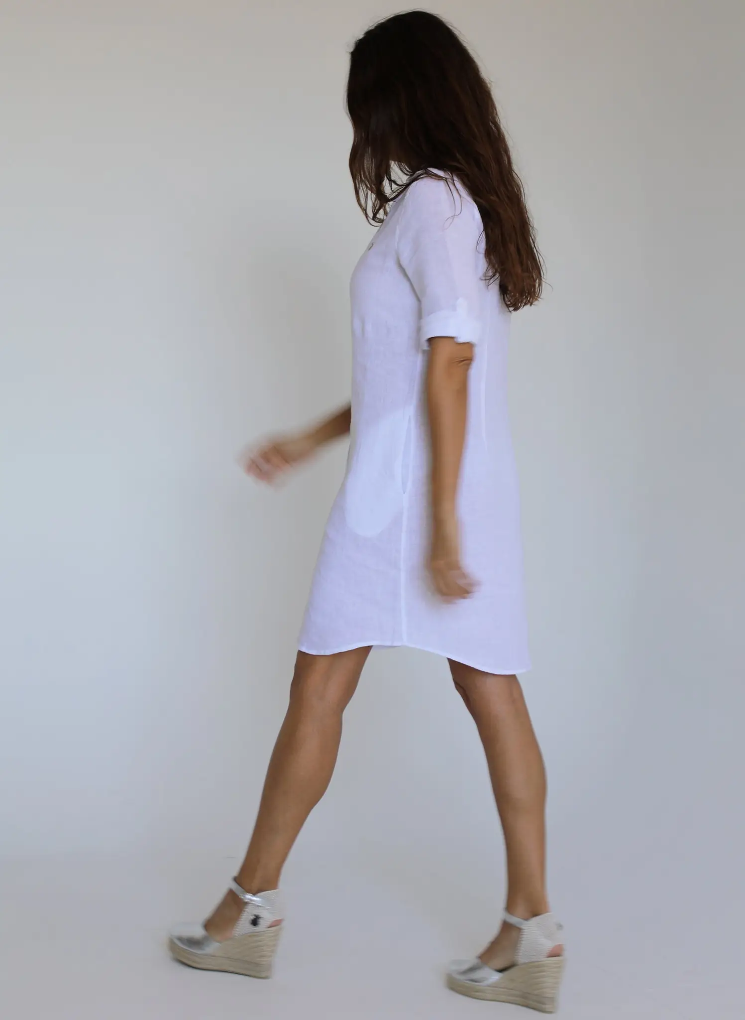 Vestido Lino Blanco Mujer - Image 4