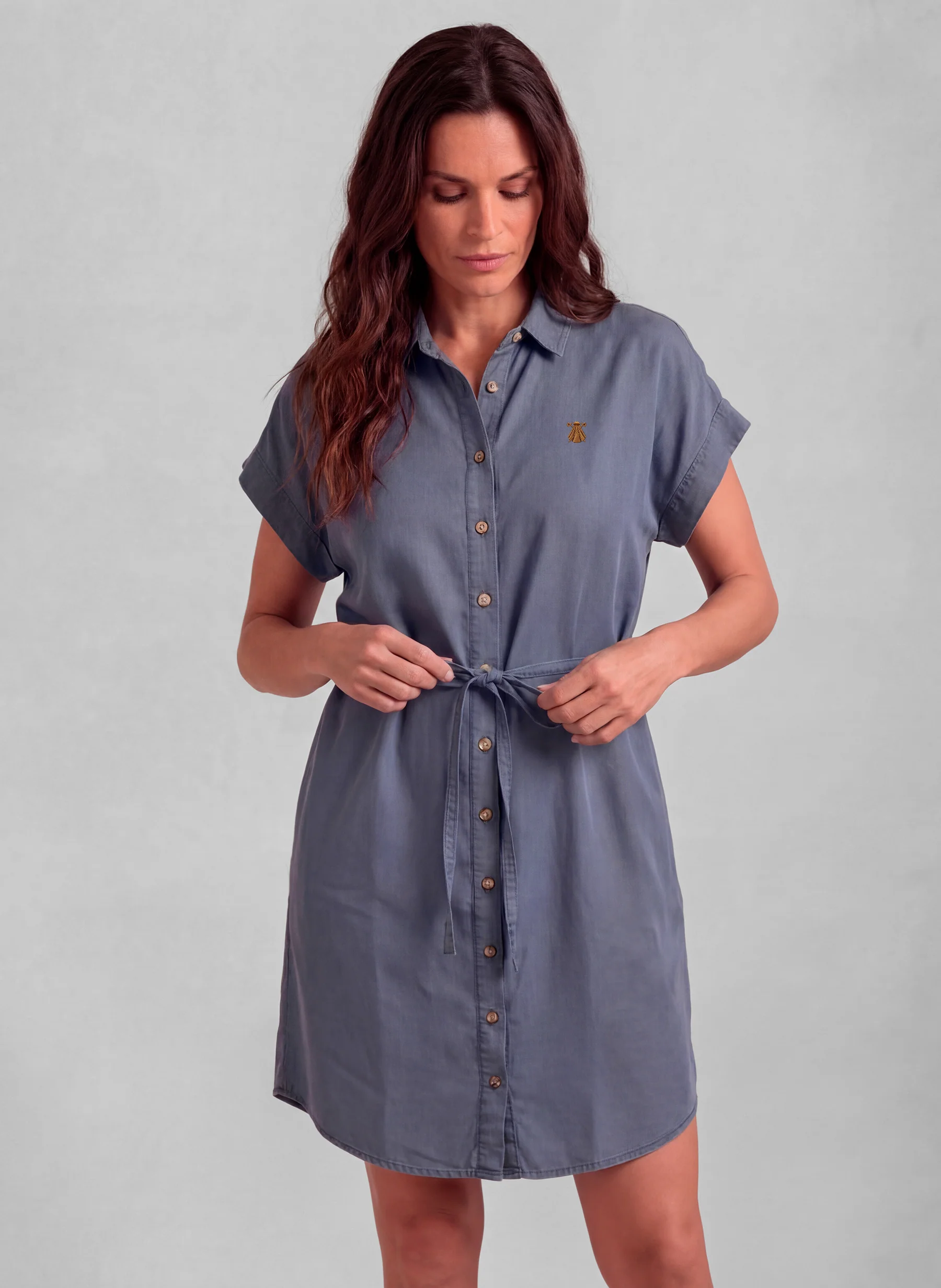 Vestido Azul Marino Tencel Mujer - Image 3
