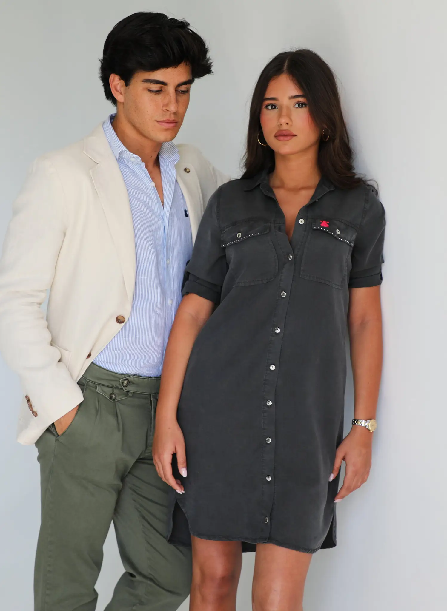 Vestido Gris Tencel Dos Bolsillos Mujer - Image 5