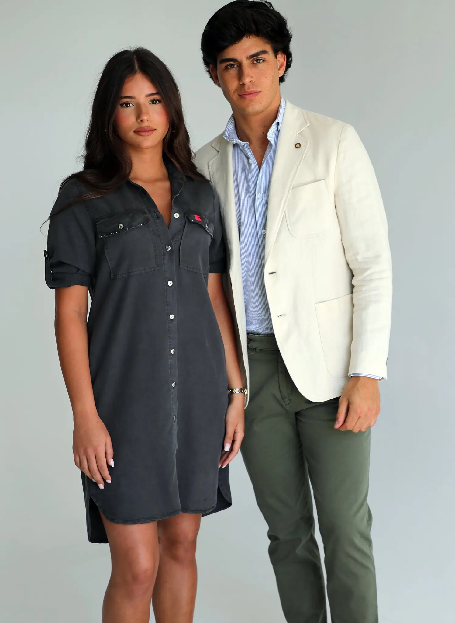 Vestido Gris Tencel Dos Bolsillos Mujer - Image 6