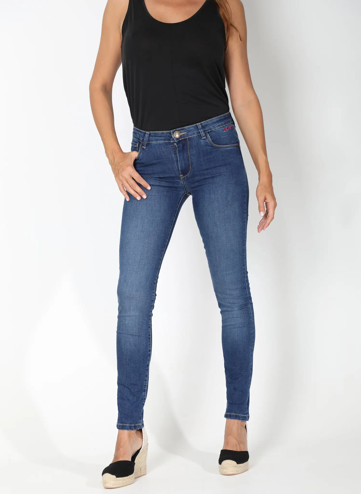 Pantalón Vaquero Azul Oscuro Mujer - Image 7