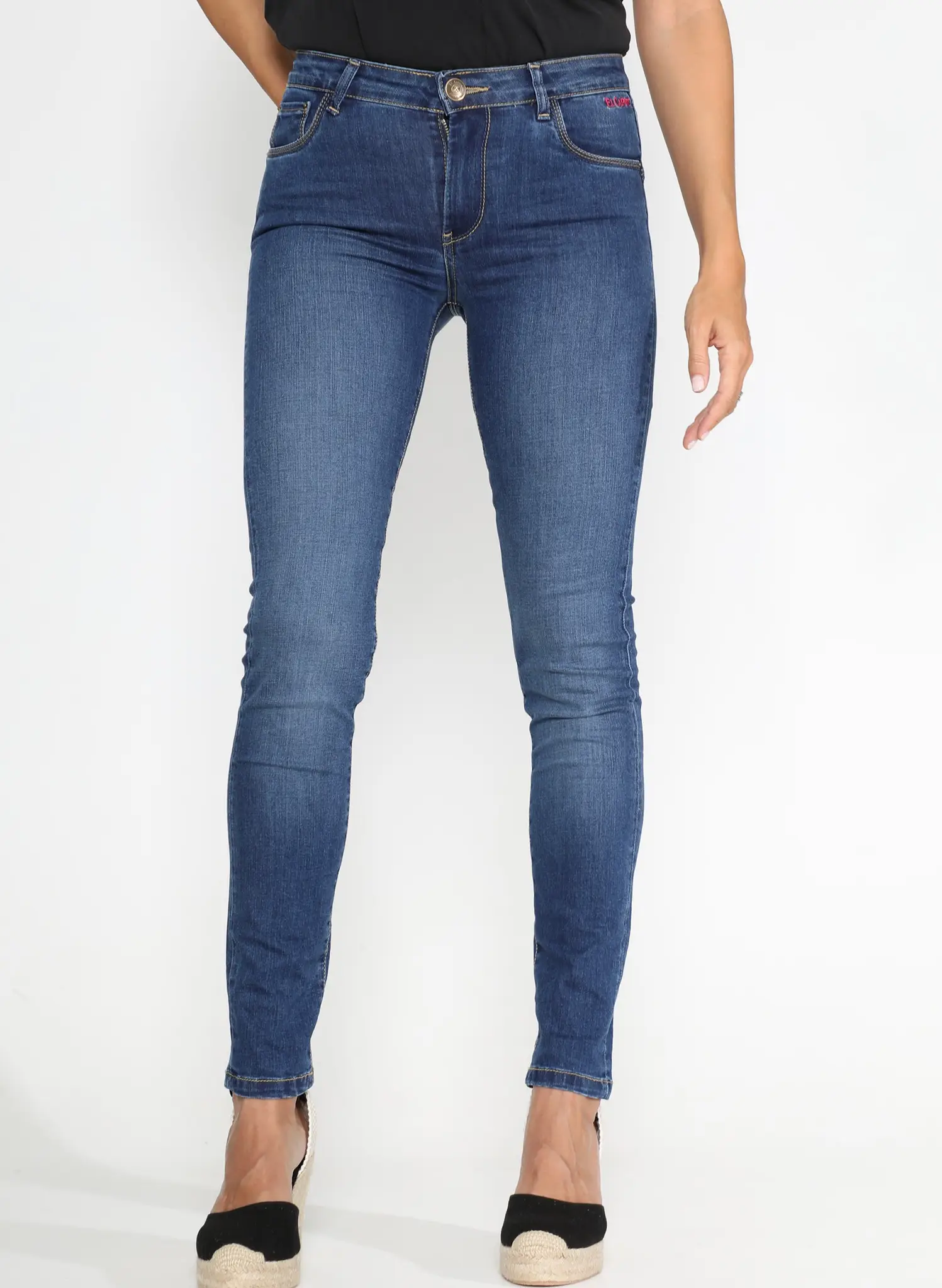 Pantalón Vaquero Azul Oscuro Mujer - Image 9